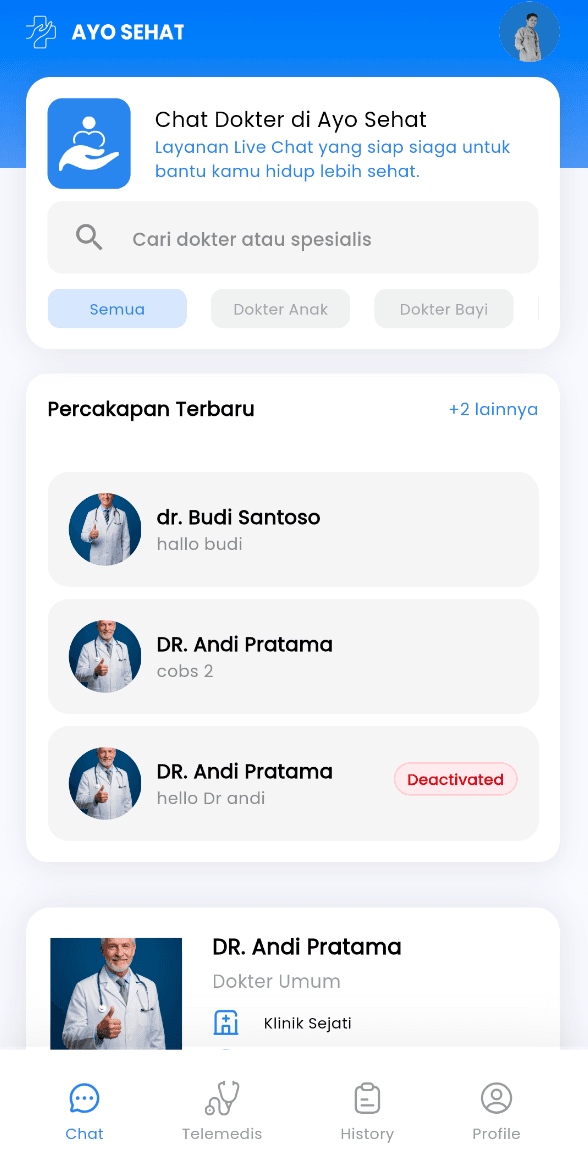 List Chat Page