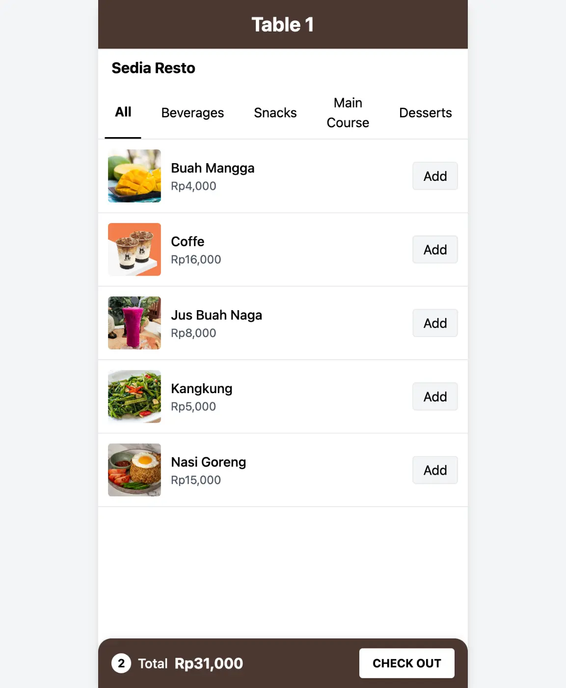 Order Page